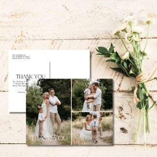 Carte Postale Mariage Photo Collage Merci