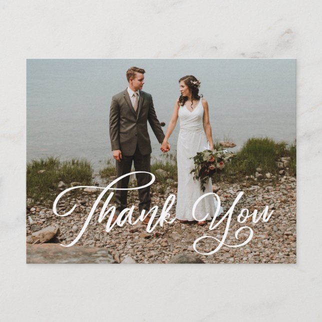Carte postale Mariage photo de script main (Devant)