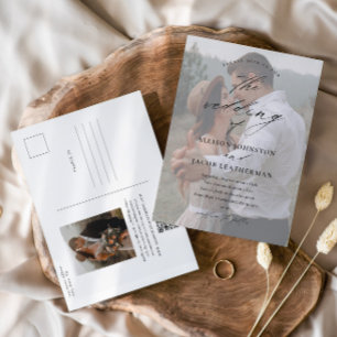 Carte Postale Mariage photo élégant QR Code