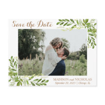 Mariage photo Feuille verte Enregistrer la date Ca