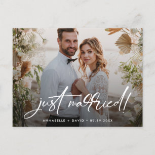 Carte postale Mariage photo juste marié