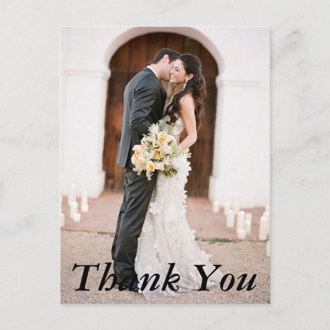 Carte postale mariage Photo Merci (Devant)