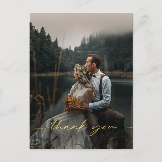 Carte postale mariage Photo Merci (Devant)