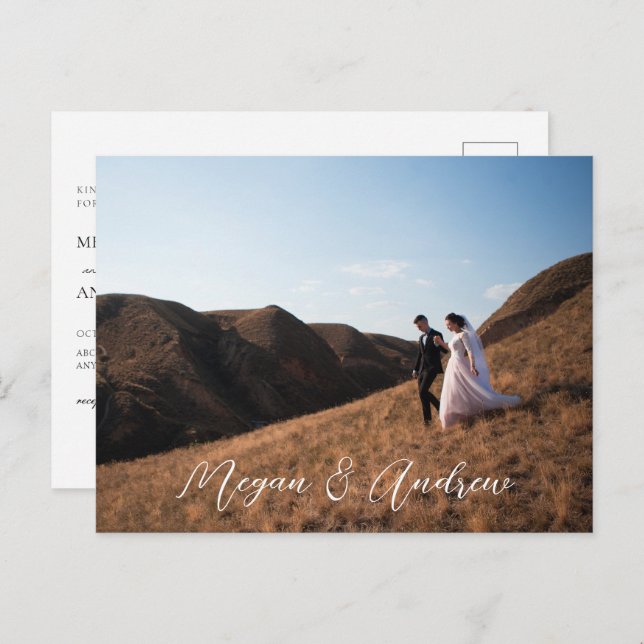 Carte Postale Mariage photo moderne (Devant / Derrière)
