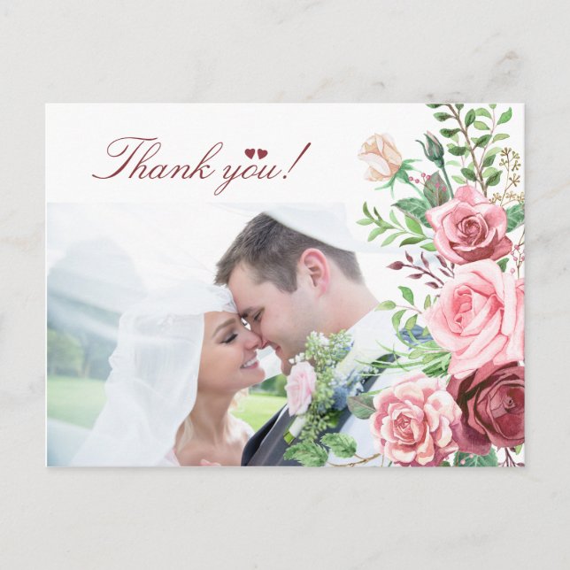 Carte Postale Mariage PHOTO Roses Roses Roses Roses Roses Roses  (Devant)