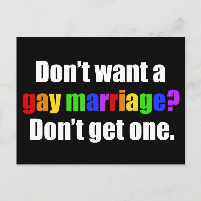 Carte Postale Mariage Pro-Gay (Devant)