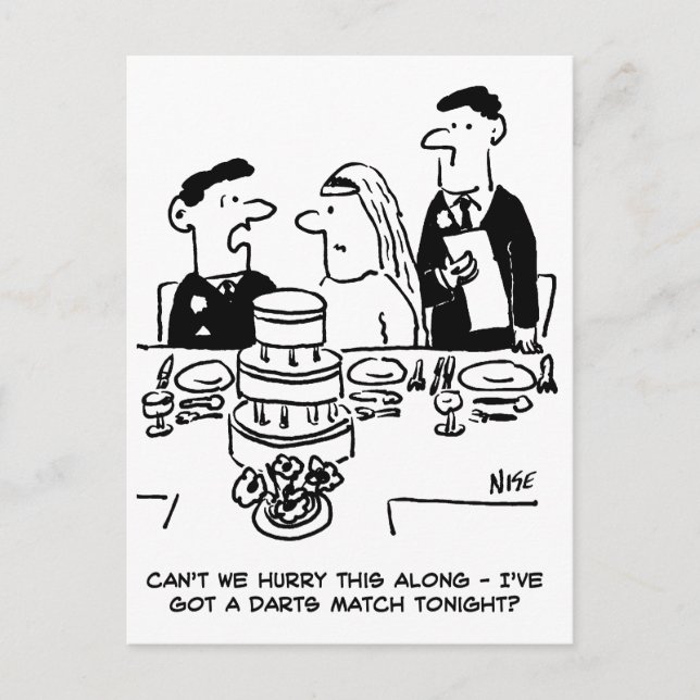 Carte Postale Mariage Réception Le marié a une allumette de fléc (Devant)