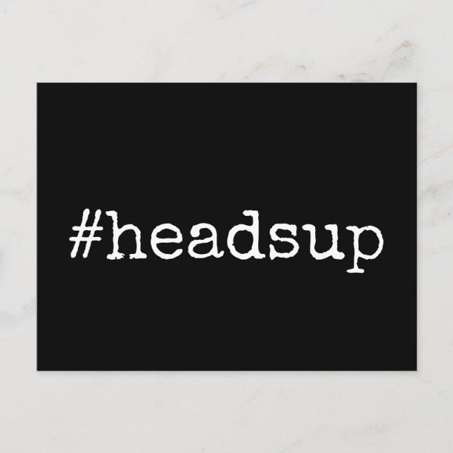 Carte Postale Mariage reporté du hashtag noir clair Headsup (Devant)
