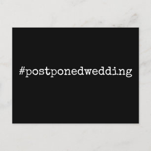 Carte Postale Mariage reporté simple en noir et blanc