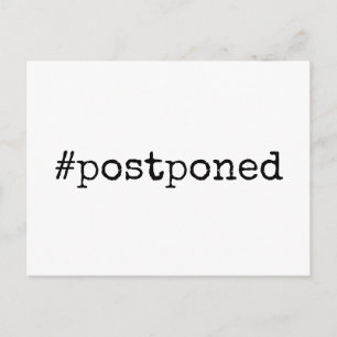 Carte Postale Mariage reporté simple en noir et blanc