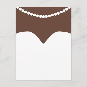 Carte Postale Mariage robe Pearl Collier Brown Peau Bridal