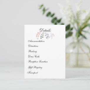 Carte Postale Mariage romantique aux fleurs sauvages et à la lav
