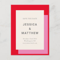 Mariage rose rose moderne Enregistrer la date