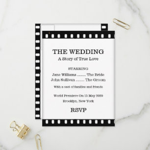 Carte Postale Mariage RSVP Avec Thème Film