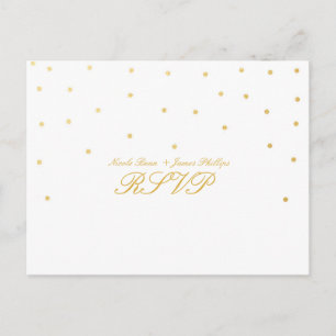 Carte postale Mariage RSVP Confetti Blanc et Petit