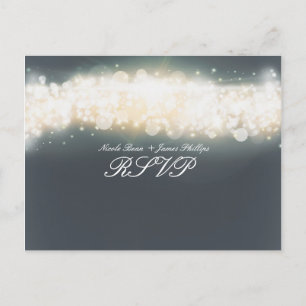 Carte postale Mariage RSVP Gris Sparklight Blast