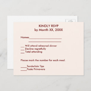 Carte postale Mariage RSVP pour mariée et mariée p