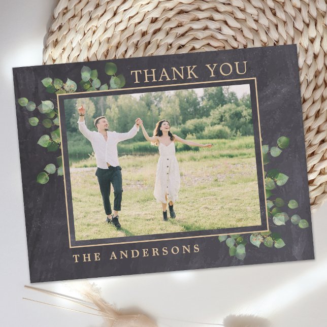 Carte Postale Mariage rustique Eucalyptus Merci photo (Créateur téléchargé)