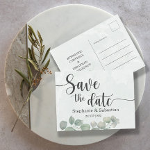 Mariage rustique Eucalyptus vert SAVE THE DATE