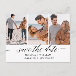 Carte Postale Mariage simple et élégant Enregistrer la date 3 Ph