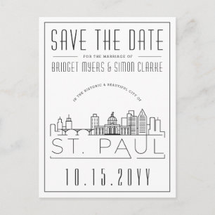 Carte Postale Mariage St. Paul   Skyline stylisée Enregistrer la