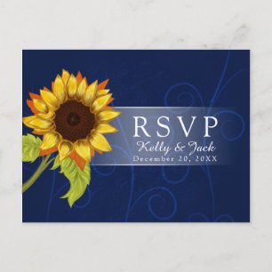 Carte postale mariage Sunflower/RSVP