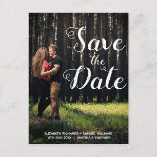 Carte Postale Mariage Superposition de Script Blanc Photo Person