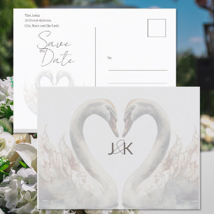 Carte postale Mariage Swans romantiques