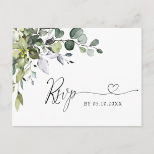 Carte Postale Mariage tout simplement Eucalyptus Watercolor RSVP