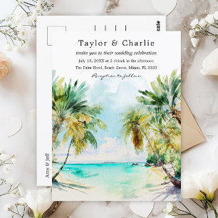 Carte Postale Mariage tropical sur une plage de destination