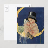 Mariage Vintage, joli marié et femme sur une Lune