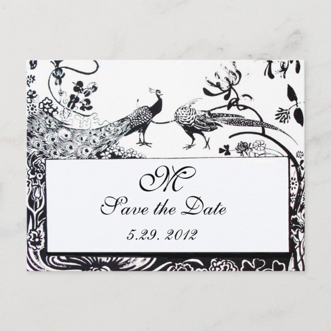 Carte Postale MARIAGES INSÉPARABLES MONOGRAM noir et blanc (Devant)