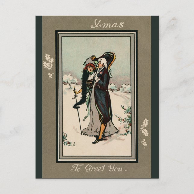 Carte Postale Mariages vintages de Noël (Devant)