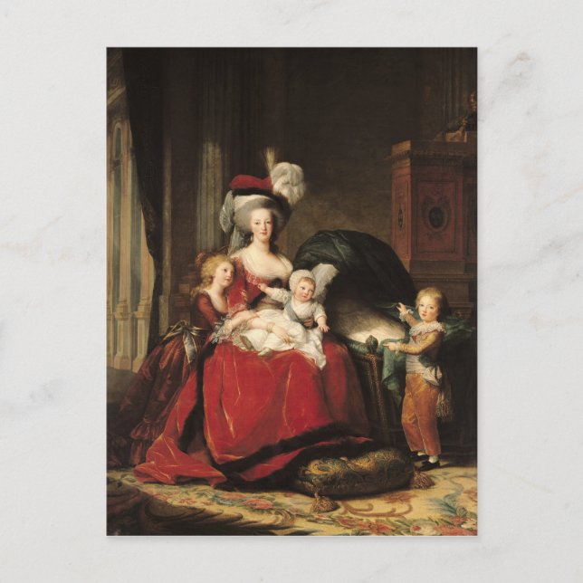 Carte Postale Marie-Antoinette et ses enfants, 1787 (Devant)