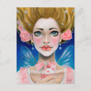 Carte Postale Marie Antoinette Gold Laissez-les manger du cupcak