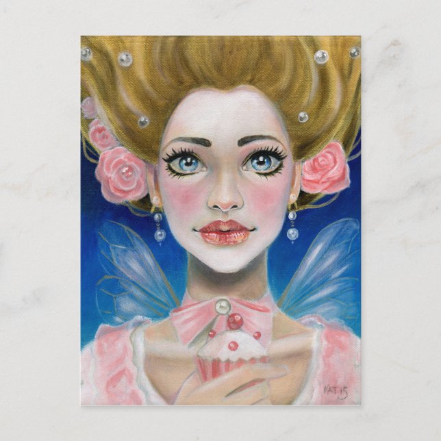 Carte Postale Marie Antoinette Gold Laissez-les manger du cupcak (Devant)