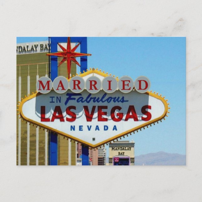 Carte Postale MARIÉ Dans Fabulous Las Vegas Post Card (Devant)