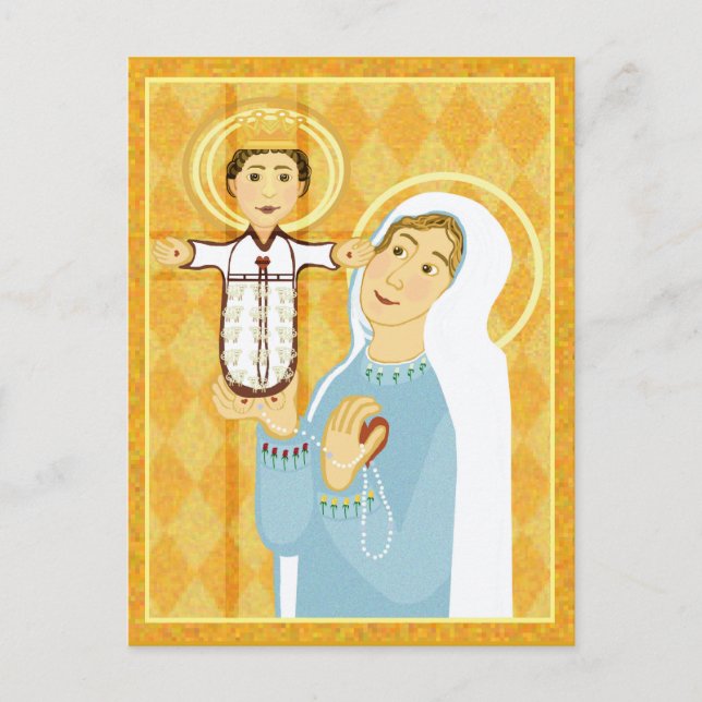 Carte Postale Marie et Jésus icône catholique moderne (Devant)