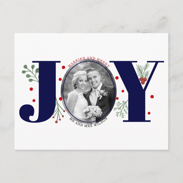 Carte Postale Marié et Joyeux marine JOIE Noël photo de vacances (Devant)