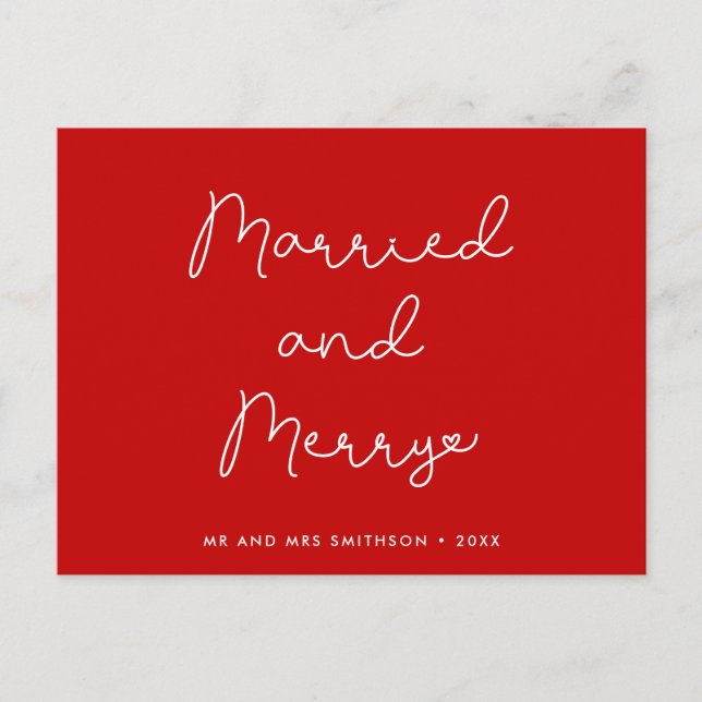 Carte Postale Marié et joyeux Noël mignon (Devant)
