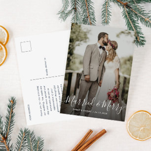 Carte Postale MARIÉ & JOYEUX   annonce de mariage de fêtes