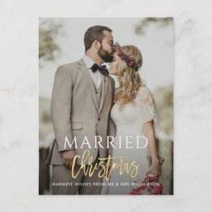 Carte Postale MARIÉ NOËL mariage faire-part 