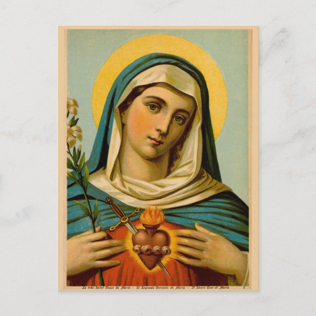 Carte Postale Marie Notre-Dame des Douleurs Coeur immaculé (Devant)