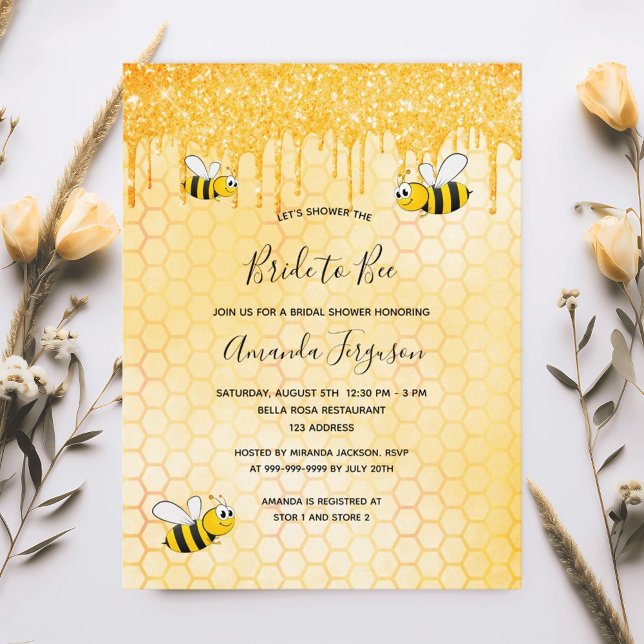 Carte Postale Mariée d'abeilles pour être l'invitation de la dou (Créateur téléchargé)