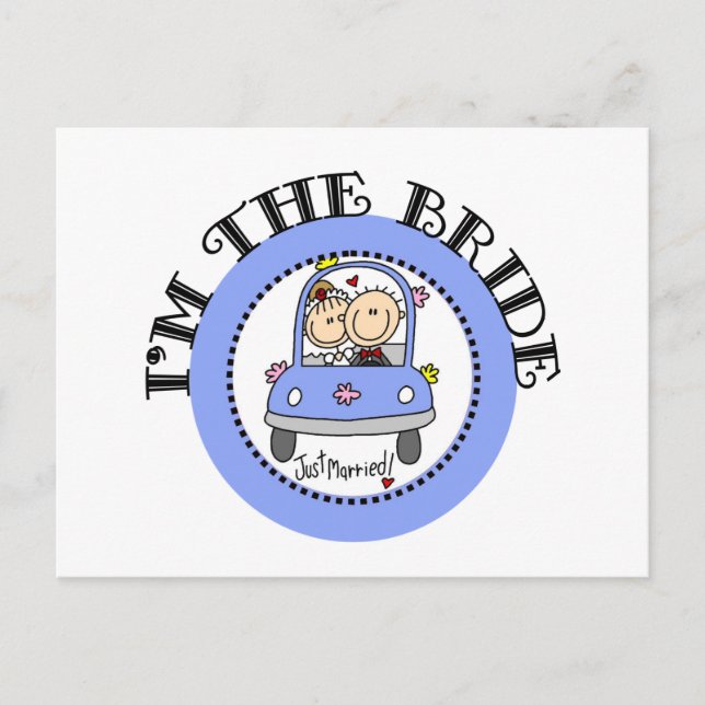 Carte Postale Mariée de voiture mariage (Devant)