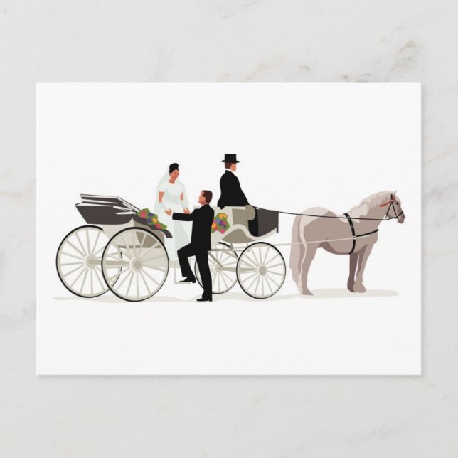 Carte Postale Mariée et chambre et un transport Mariage (Devant)