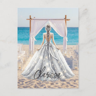 Carte Postale Mariée Mariage Jour Plage Mariage Fancy Gown