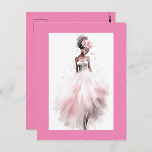 Carte Postale Mariée Mariage romantique afro-américaine