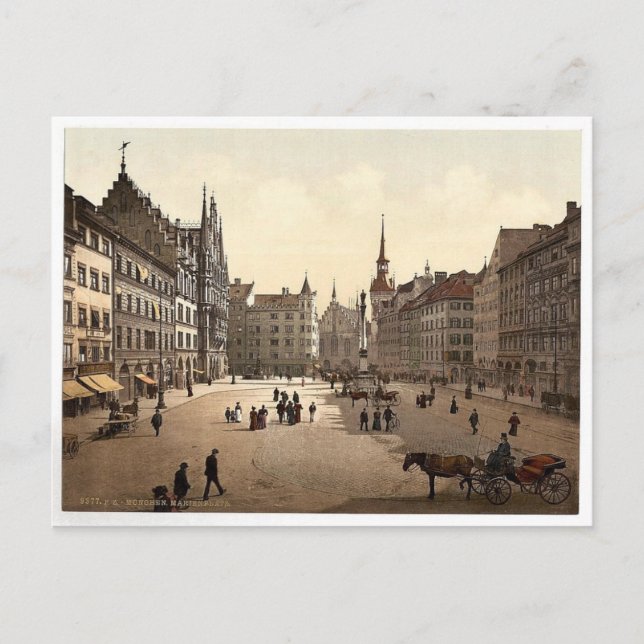 Carte Postale Marienplatz, Munich, Bavière, Allemagne magnifique (Devant)