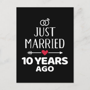 Carte Postale Mariés il y a 10 ans seulement 10e anniversaire de